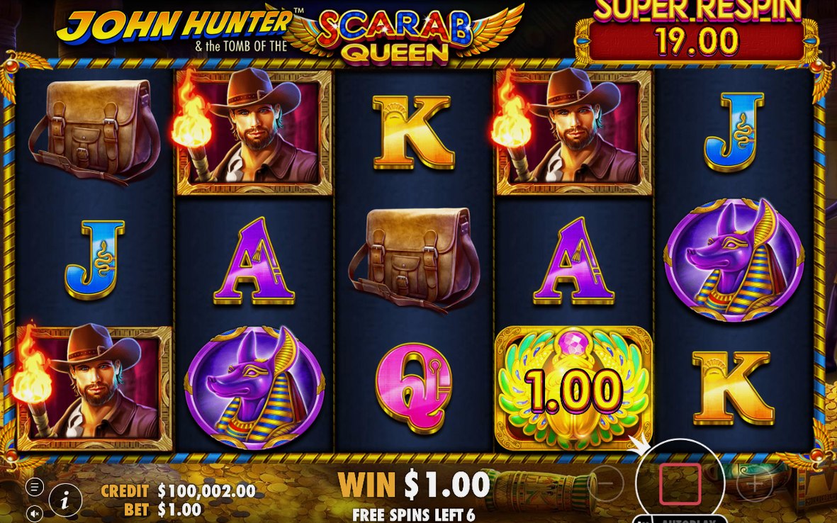Free Spins-läget med antal kvarvarande snurrar